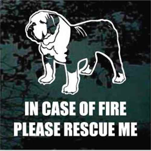 Fire Rescue English Bulldog car window decals stickers