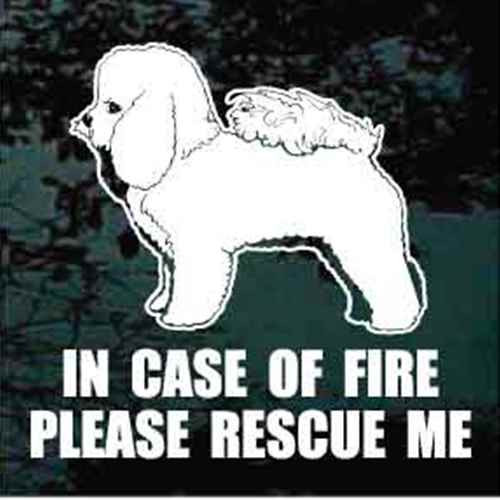 Bichon Frise Standing Fire Rescue decals stickers