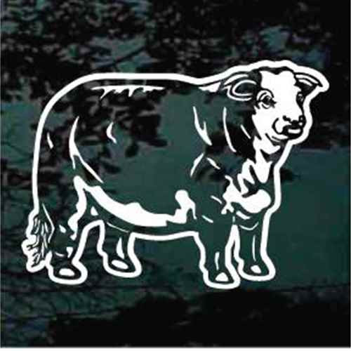 Detailed Hereford Cow Window Decals