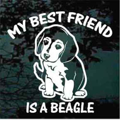 Beagle Puppy Sitting Best Friend car window decals stickers