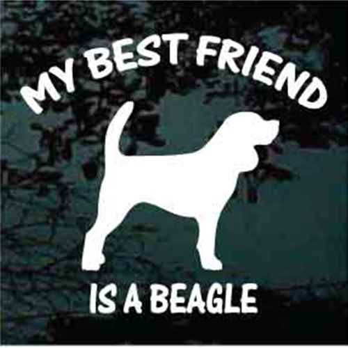 Best Friend Beagle Silhouette car window decals stickers