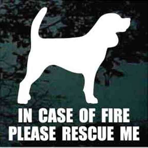 Beagle Solid Standing Fire Rescue car window decals stickers