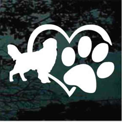 Golden Retriever Heart Paw car window decals stickers