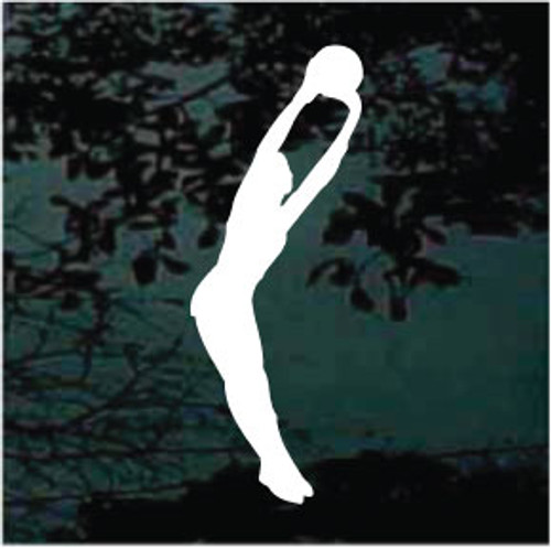 Gymnast With Ball car window decals stickers