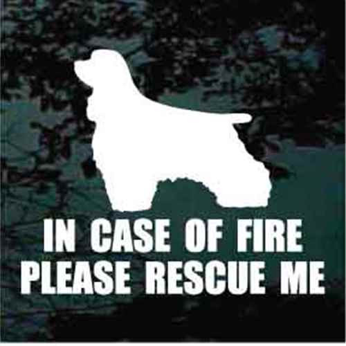 Fire Rescue Cocker Spaniel Silhouette car window decals stickers