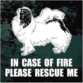 Fire Rescue Japanese Chin car window decals stickers