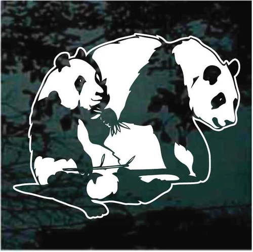 Mama Panda Bear With Cub decals stickers