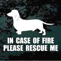 Solid Dachshund Fire Rescue car window decals stickers