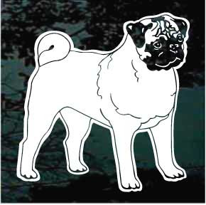 Accurate Pug car window decals stickers