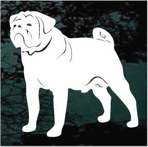 Solid Pug car window decals stickers