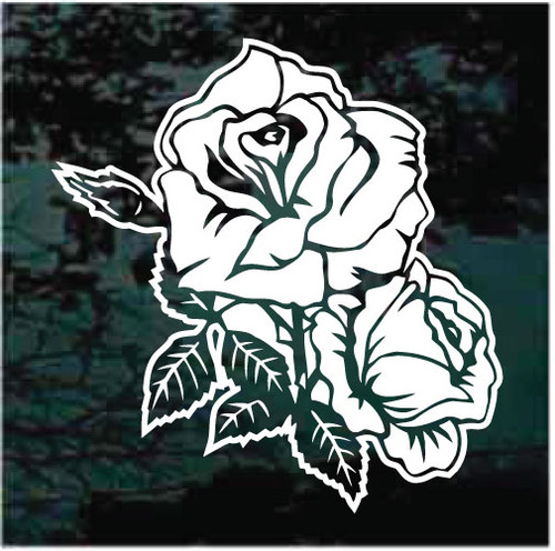 Two Rose Buds car window decals stickers