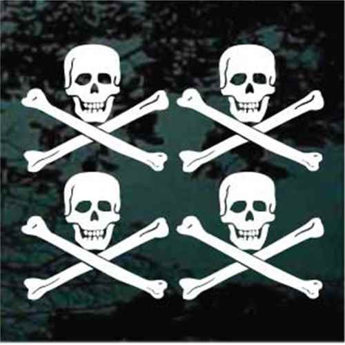 Skull & Crossbones - Set Of Four 2'' Skulls