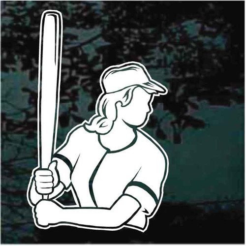 Girl Softball Batter decals stickers