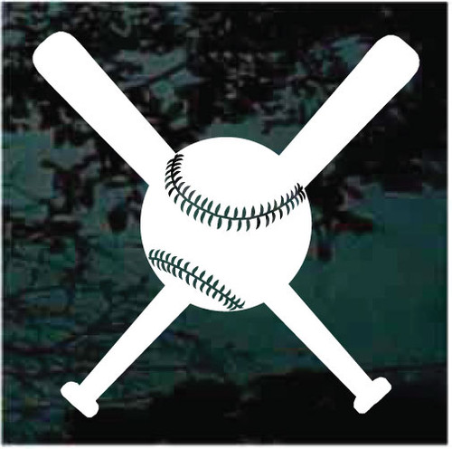 Softball With Crossed Bats Decals