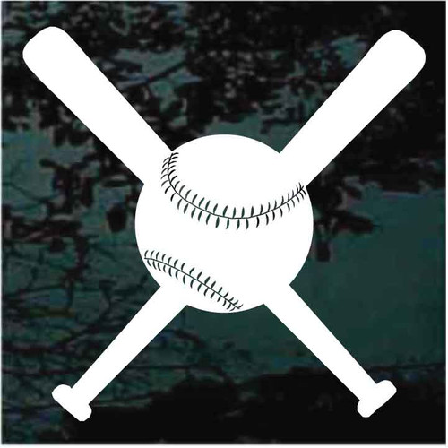 Softball With Crossed Bats decals stickers