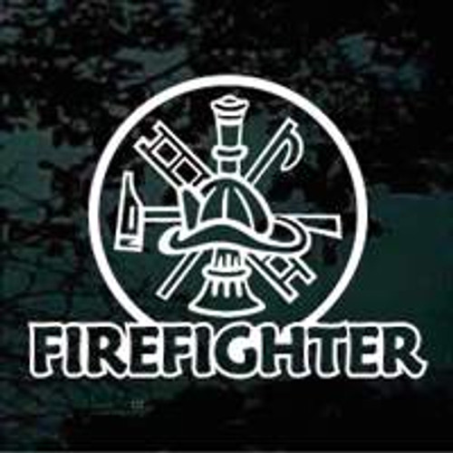 Firefighter Logo Design Window Decals