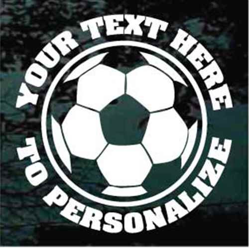 Round Soccer Team car window decals stickers