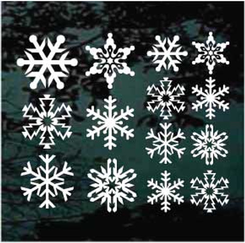 Assorted Snowflakes car window decals stickers