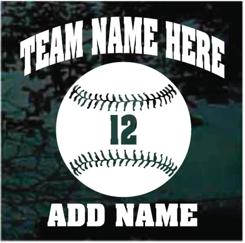 Softball Team car window decals stickers