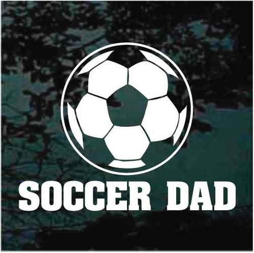 Soccer Ball With Soccer Dad decals stickers
