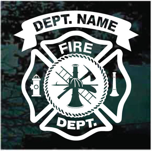 Maltese Cross Fire Department car window decals stickers
