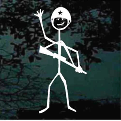 Stickman Soldier car window decals stickers