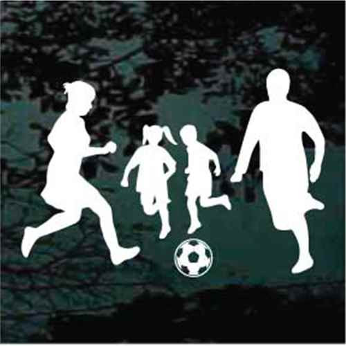 Family Playing Soccer Decals