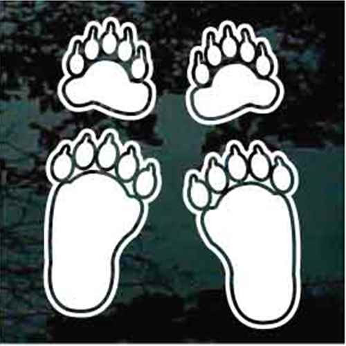 8 Pack Paw Print Dog Tracks White Decals Stickers – For Car Boat Auto Camper – ProSticker 2106