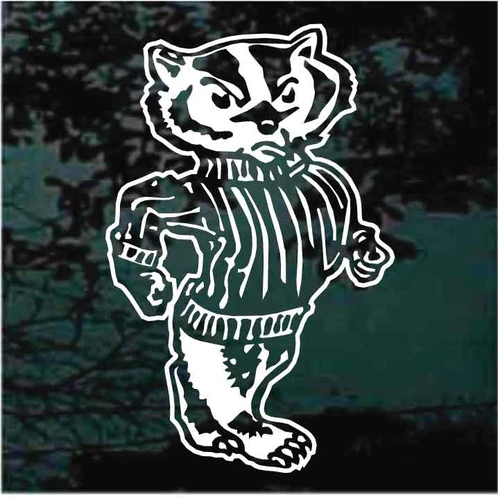 Badger Mascot Walking decals stickers