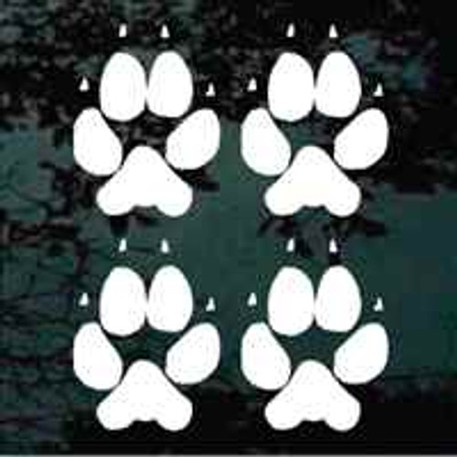 Set of Four Dog Paw Prints Window Decal