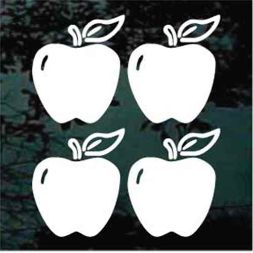 Set of Four Solid Apple