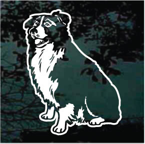 Border Collie Sitting car window decals stickers
