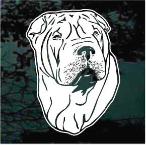 Shar Pei Head car window decals stickers