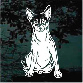 Rat Terrier Sitting car window decals stickers