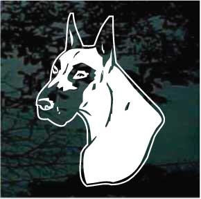 Good Looking Great Dane Head car window decals stickers