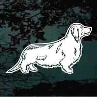 Longhair Dachshund car window decals stickers