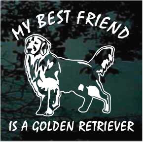 Golden Retriever Best Friend car window decals stickers
