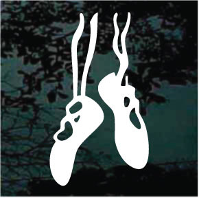 Pair Of Solid Ballet Slippers car window decals stickers