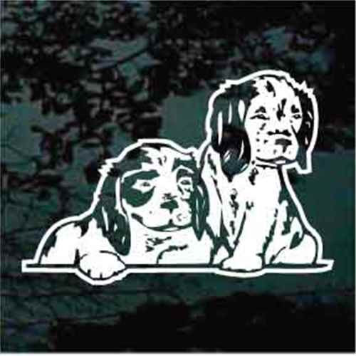 Two Cocker Spaniel Puppies car window decals stickers