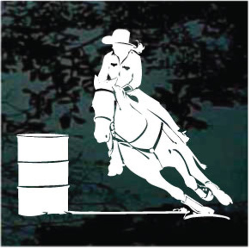 Detailed Girl Barrel Racer car window decals stickers