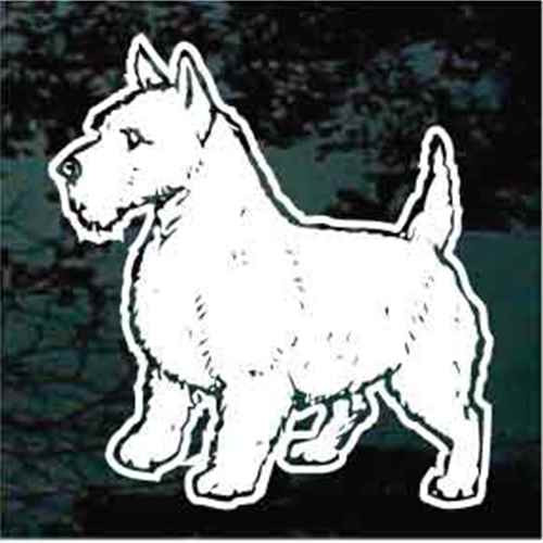 West Highland Terrier Standing car window decals stickers