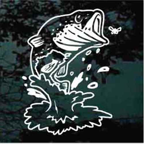 FGD Bass Fishing Car or Truck Window Decal sticker 12″x5″ (Fsh6