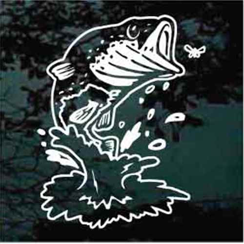 Bass Fish Feeding car window decals stickers