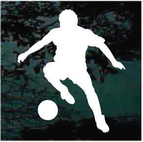 Soccer Player Kicking Soccer Ball car window decals stickers
