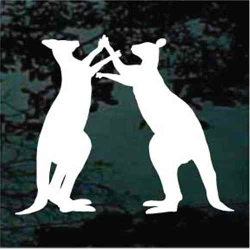 Kangaroos Fighting Window Decals