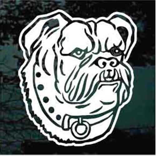 Serious Bulldog Head Window Decals