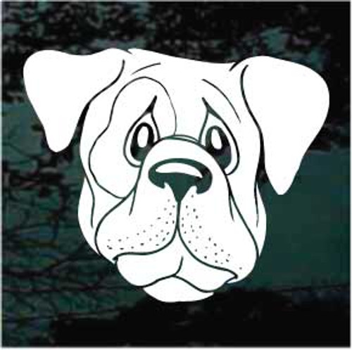 Funny Dog Face Window Decal