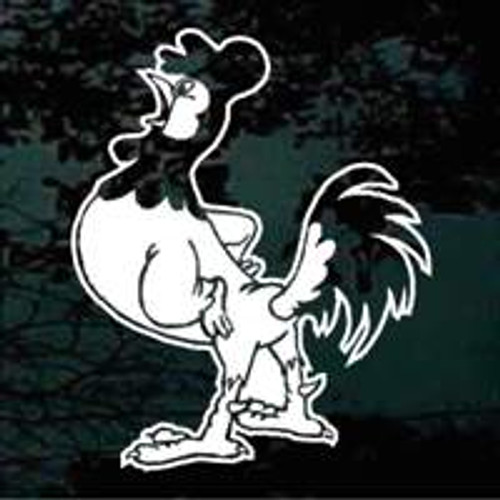 Cartoon Rooster Crowing Decals