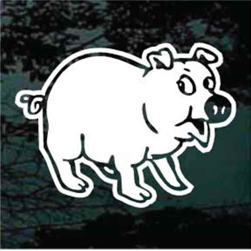 Funny Pig Cartoon Window Decals