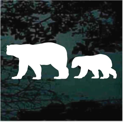 Mama Bear With Cub car decals stickers